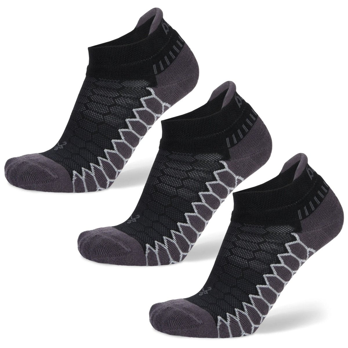 Balega Silver No Show Socks, Black, 3 Pack - Forza Sports
