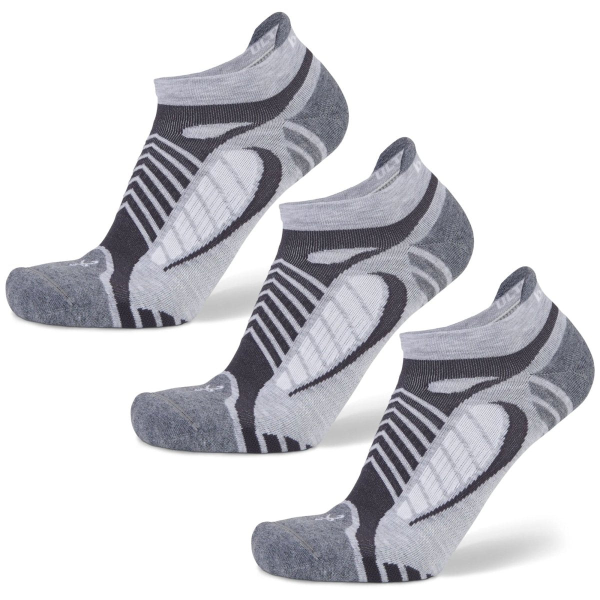 Balega Ultraglide No Show Socks, Heather Gray, 3 Pack - Forza Sports