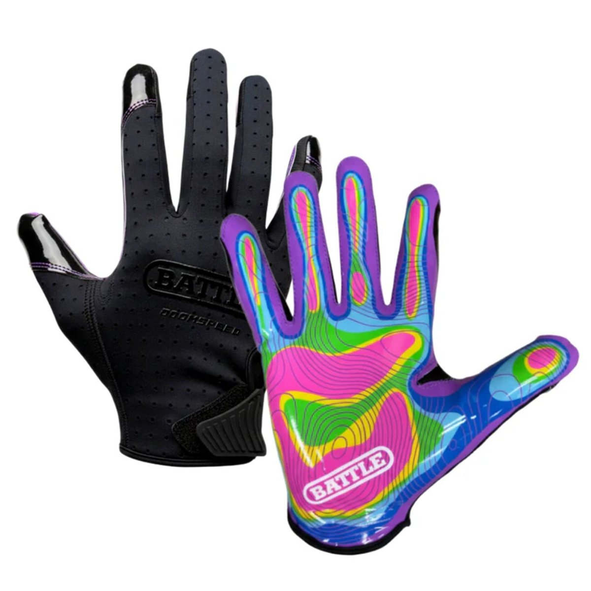 Battle Sports Adult "Heat Map" Doom Speed Receiver Football Gloves, Black - Forza Sports