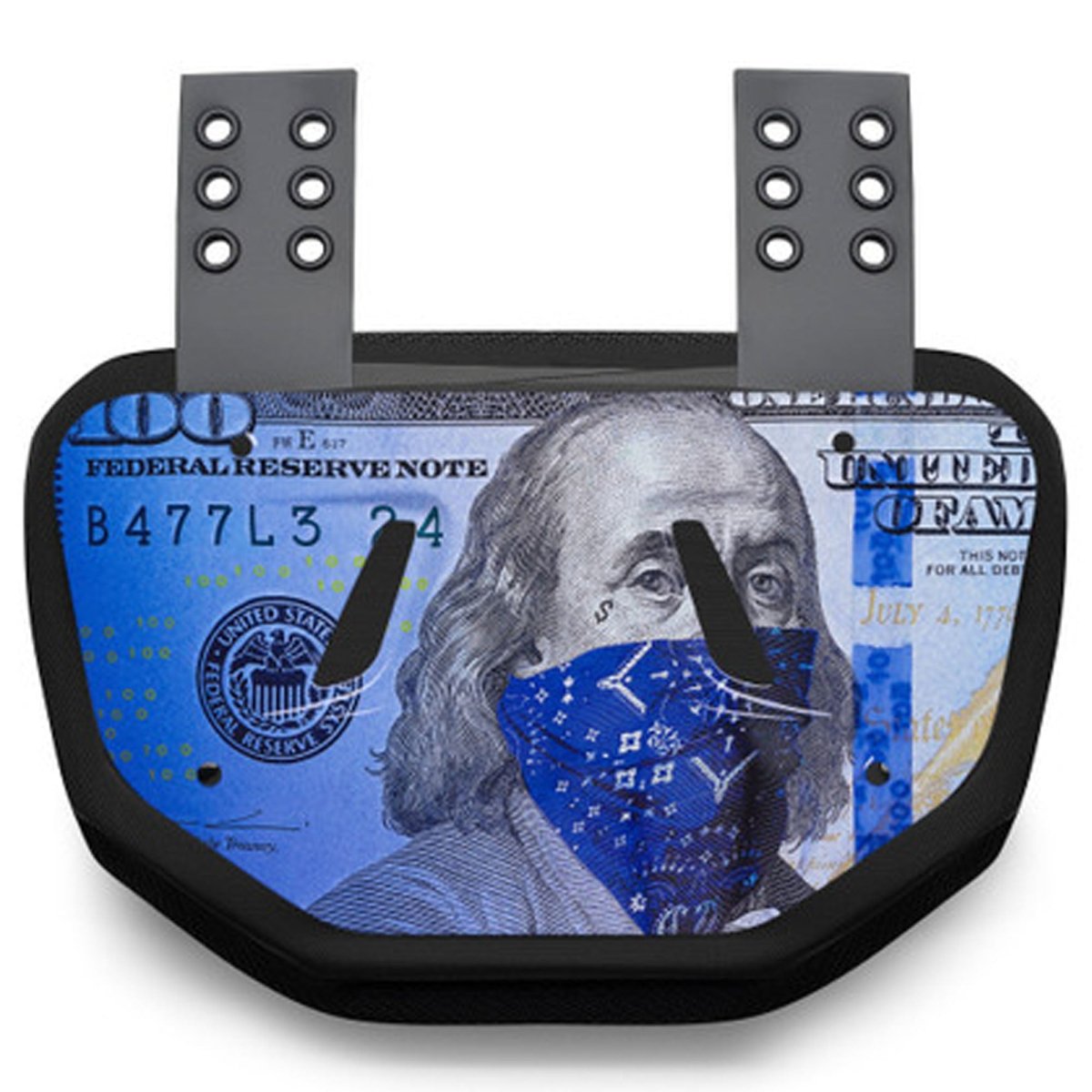 Battle Sports Adult "Blue Strips" Chrome Football Backplate - Forza Sports