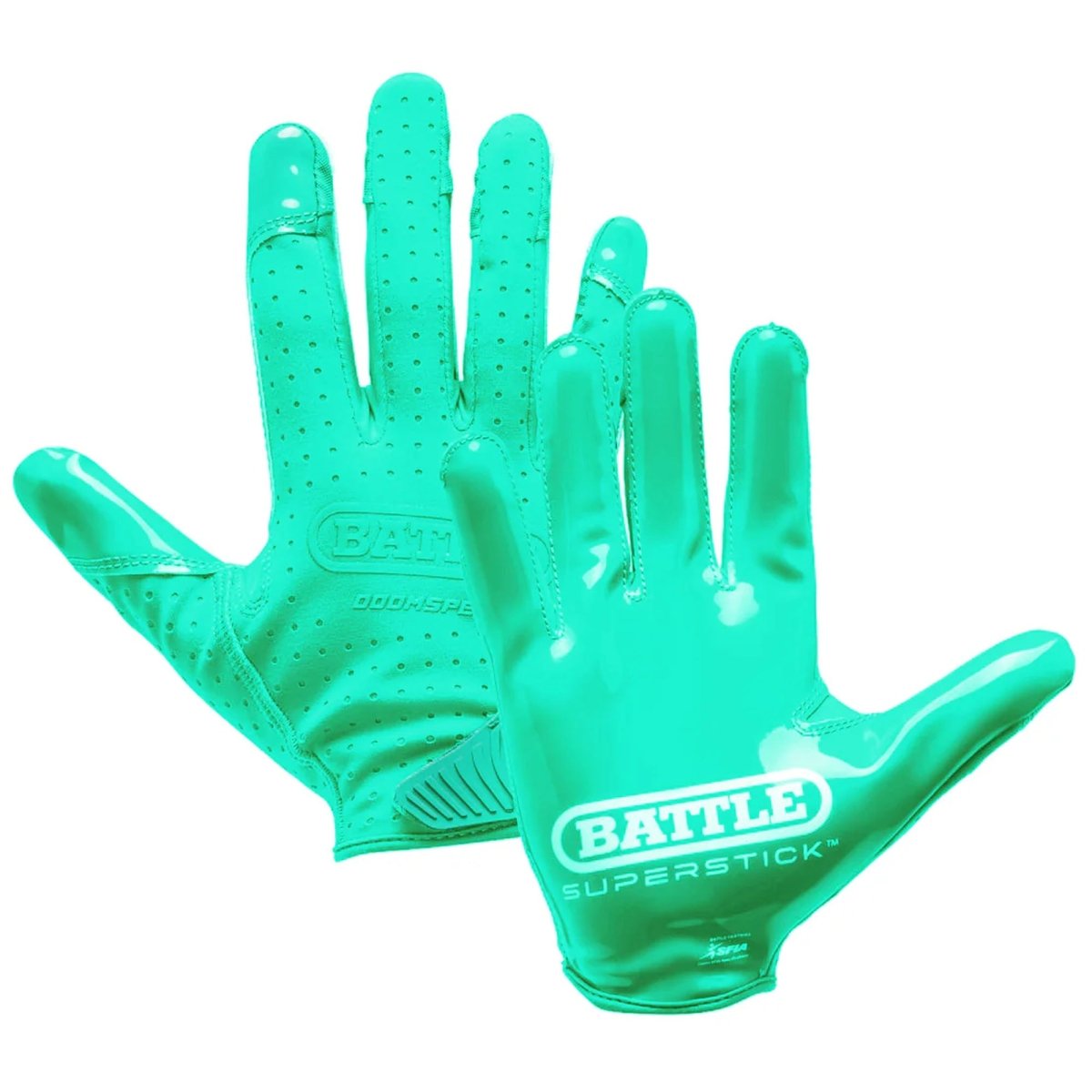 Battle Sports Adult Doom Speed Receiver Football Glove - Turquoise - Forza Sports