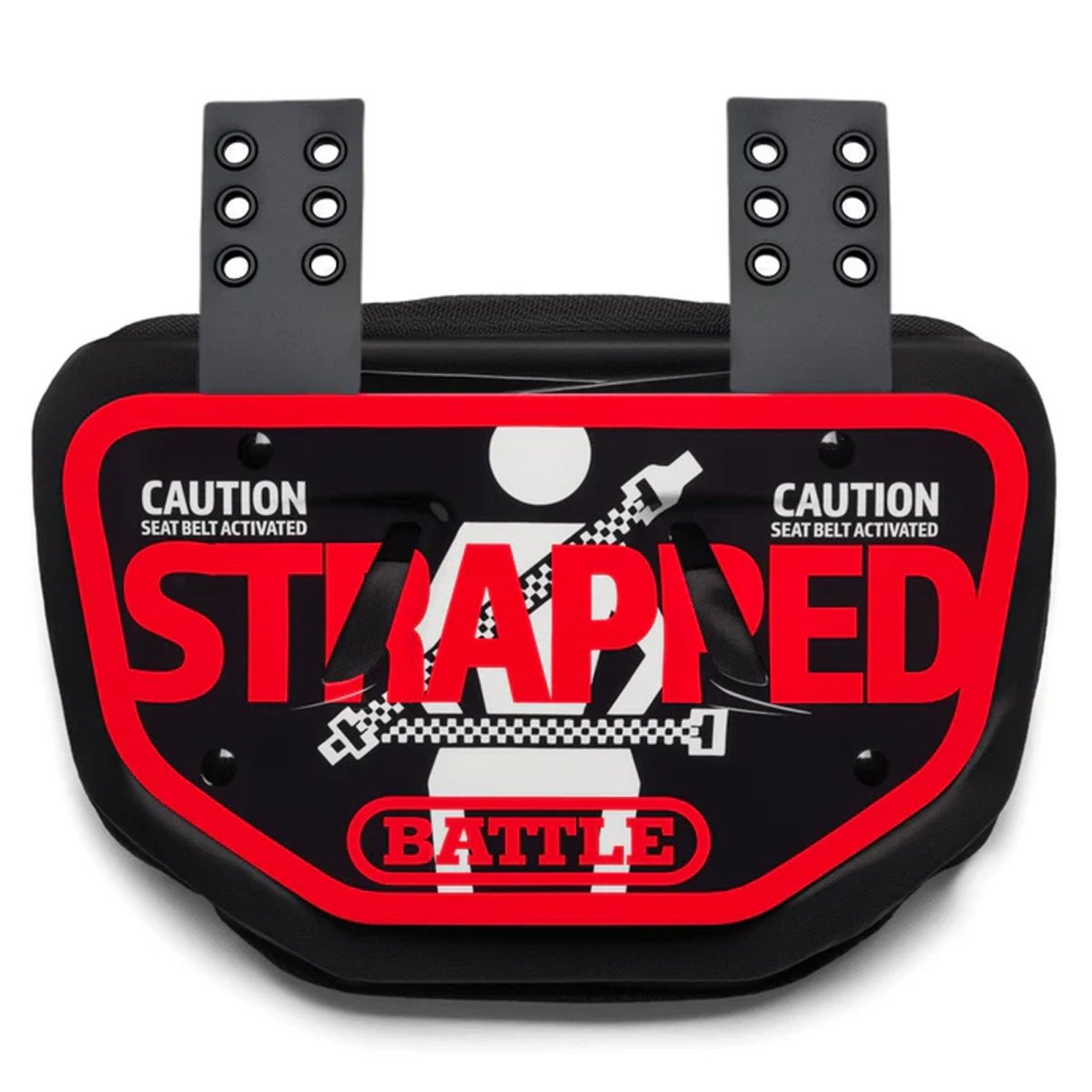 Battle Sports Adult "Strapped" Football Back Plate, Black and Red - Forza Sports