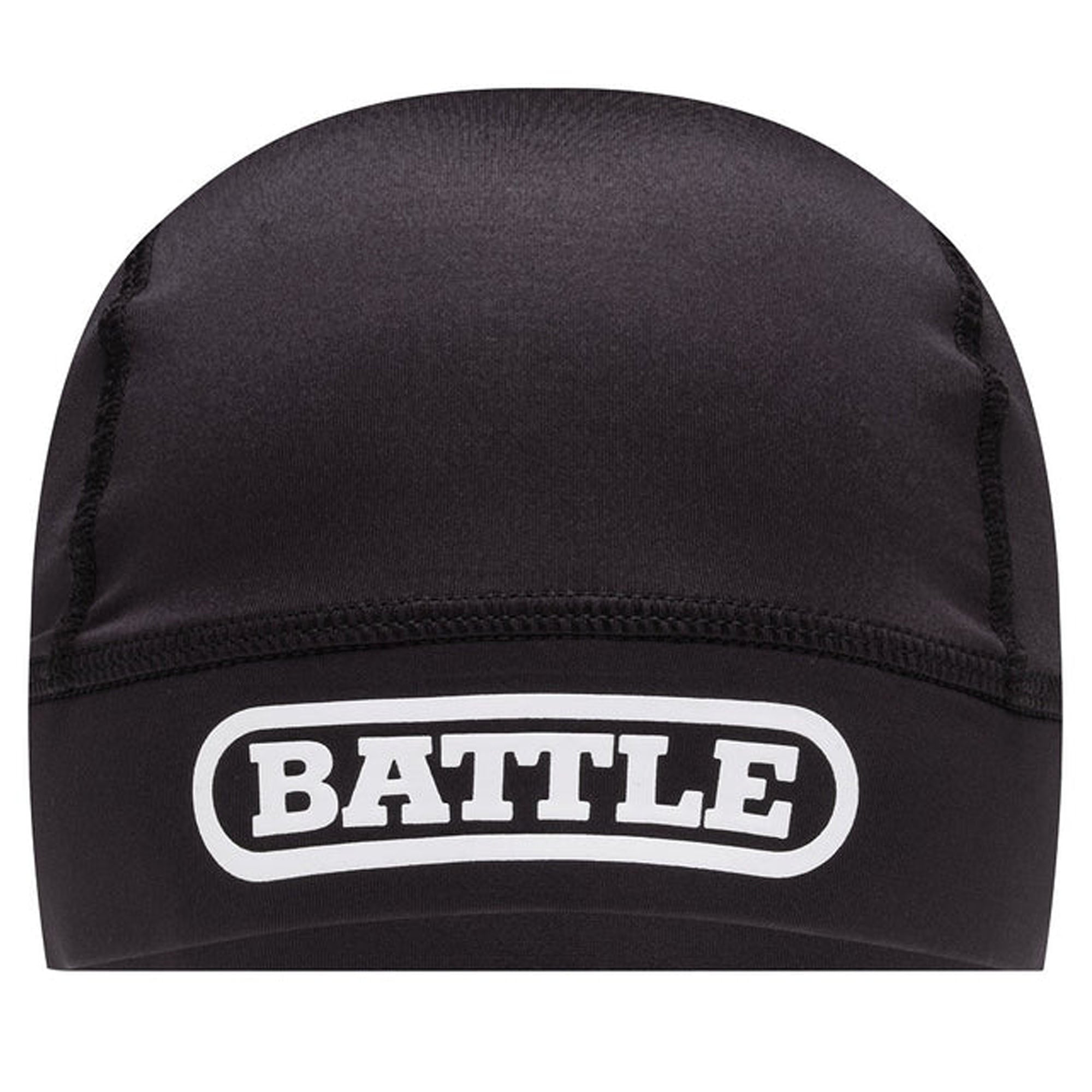Black pro skull cap with 'BATTLE' logo on a white background