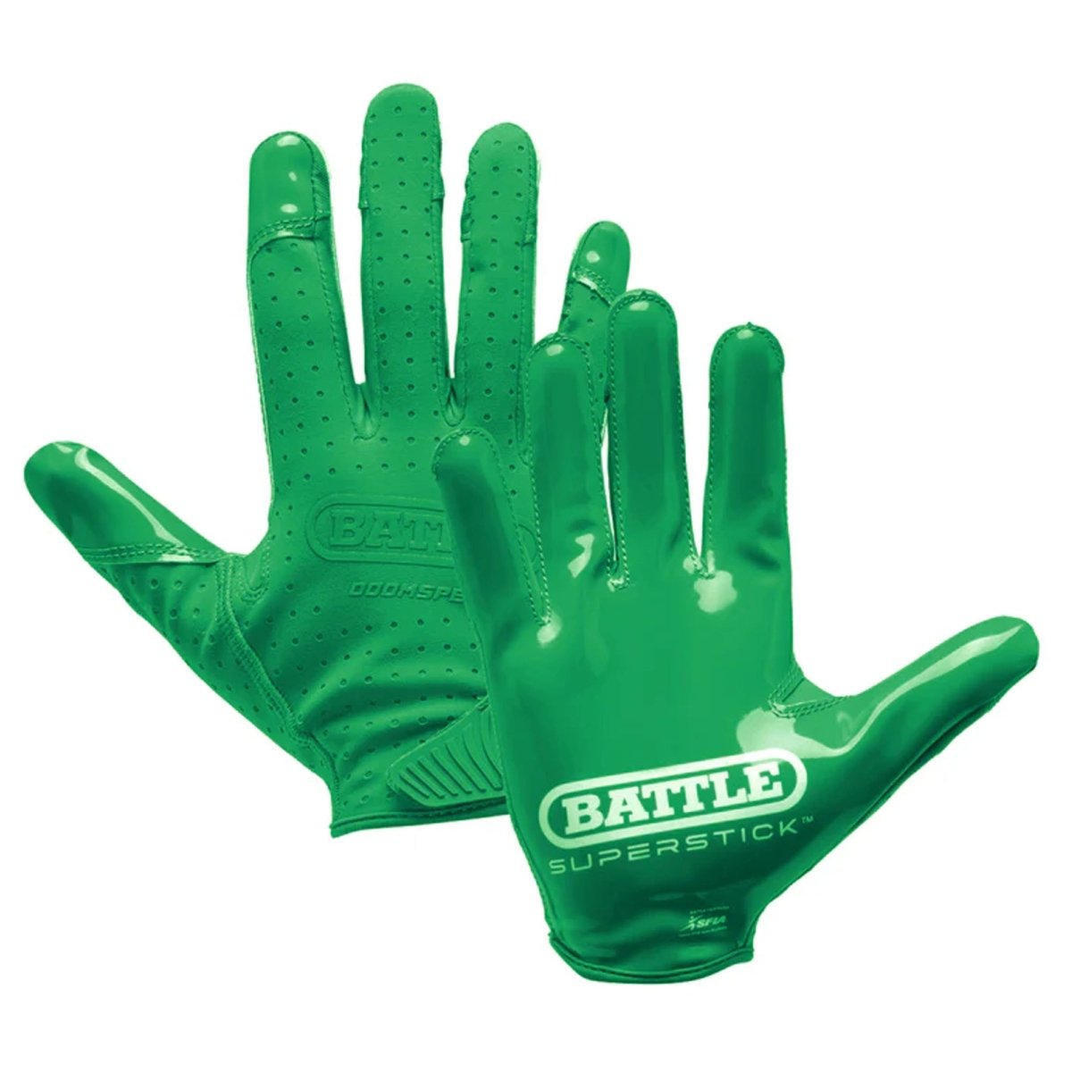 Battle Sports Youth Doom Speed Receiver Football Gloves, Kelly Green - Forza Sports