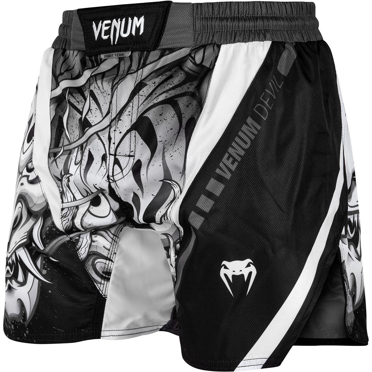 Venum Devil Lightweight MMA Fight Shorts - White/Black - Forza Sports