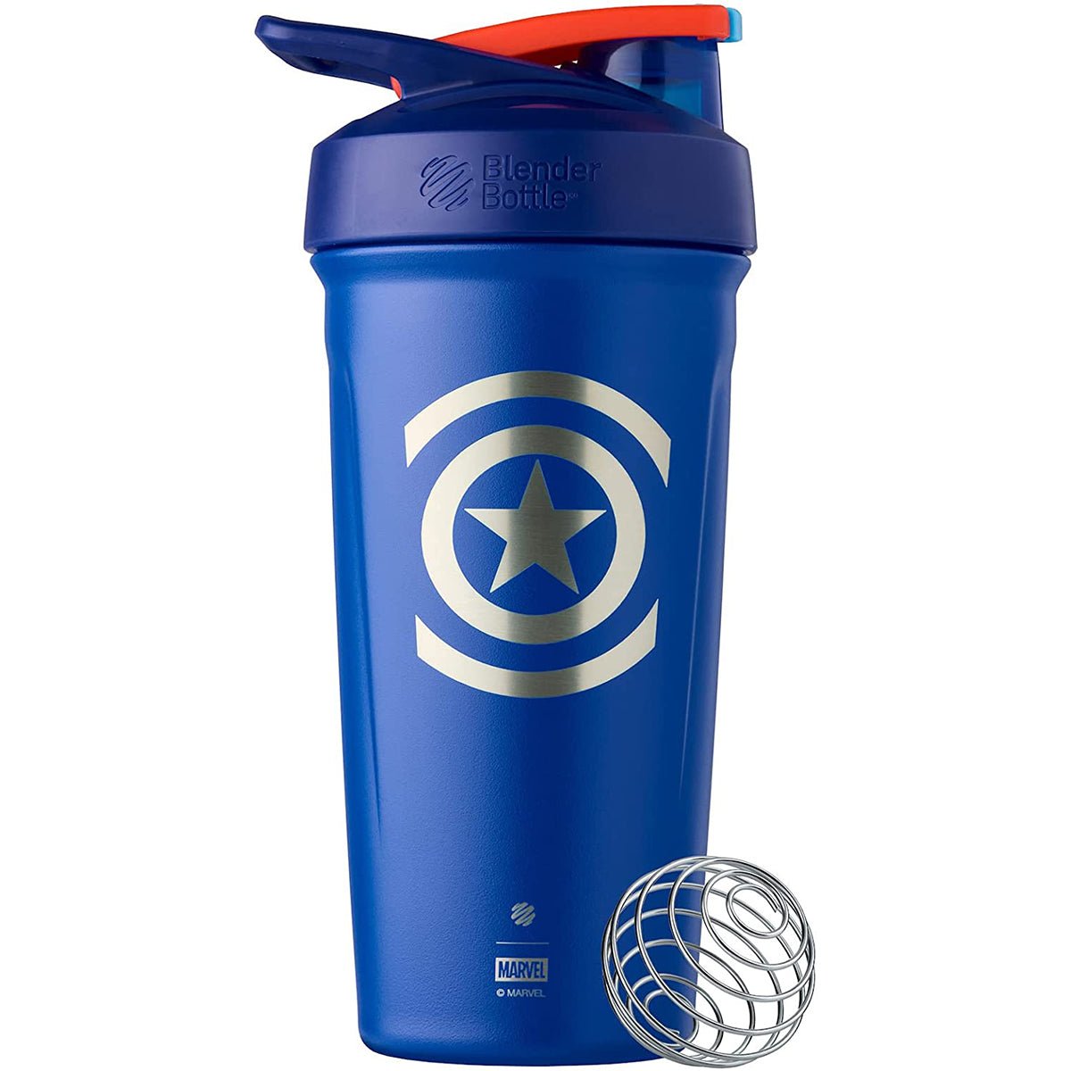 Blender Bottle Marvel Strada 24 oz. Insulated Stainless Steel Shaker w/ Loop Top - Forza Sports