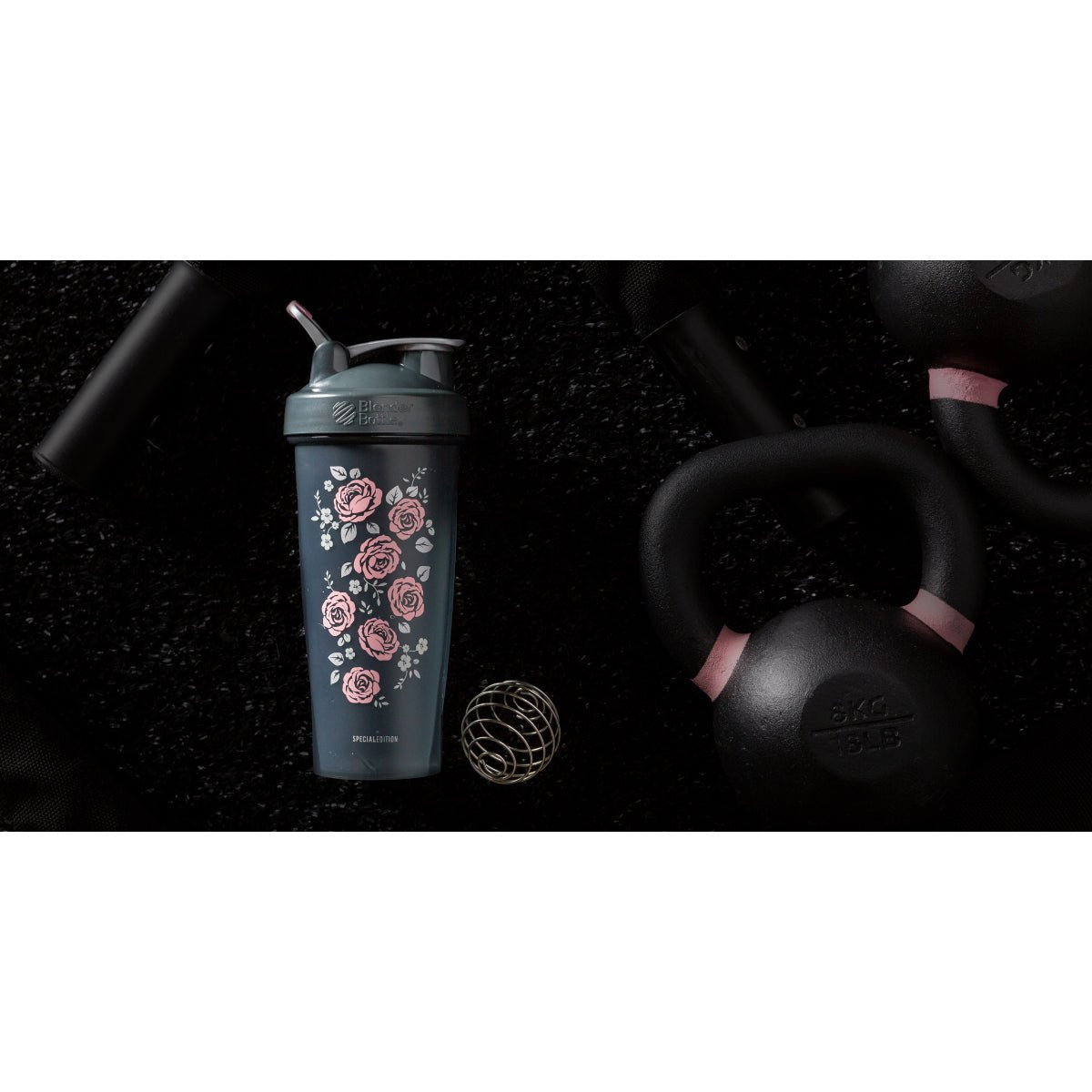 Blender Bottle Special Edition 28 oz. Shaker with Loop Top - Roses - Forza Sports