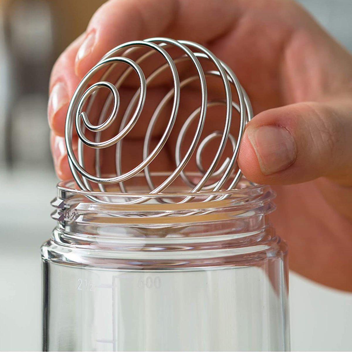 Whiskware Glass Salad Dressing Shaker with BlenderBall Wire Whisk - White/Red - Forza Sports