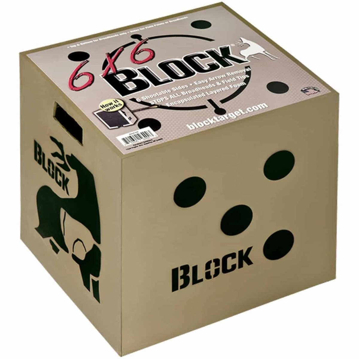 BLOCK 6 - Sided Archery Target, 18" x 18" x 16" - Forza Sports