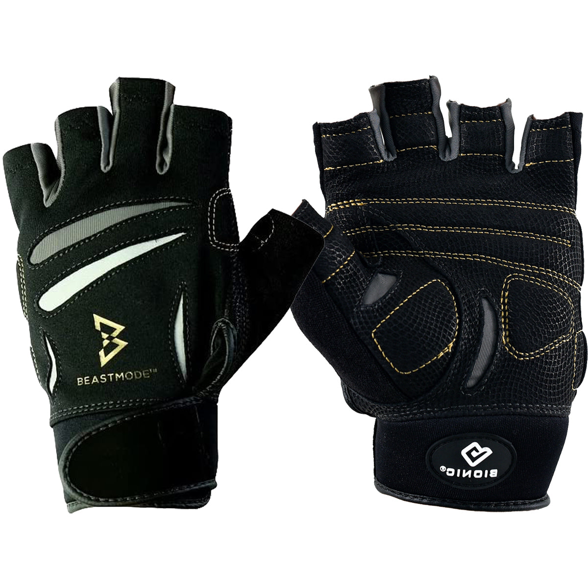 Bionic Women's BeastMode Fingerless Fitness Gloves - Black - Forza Sports