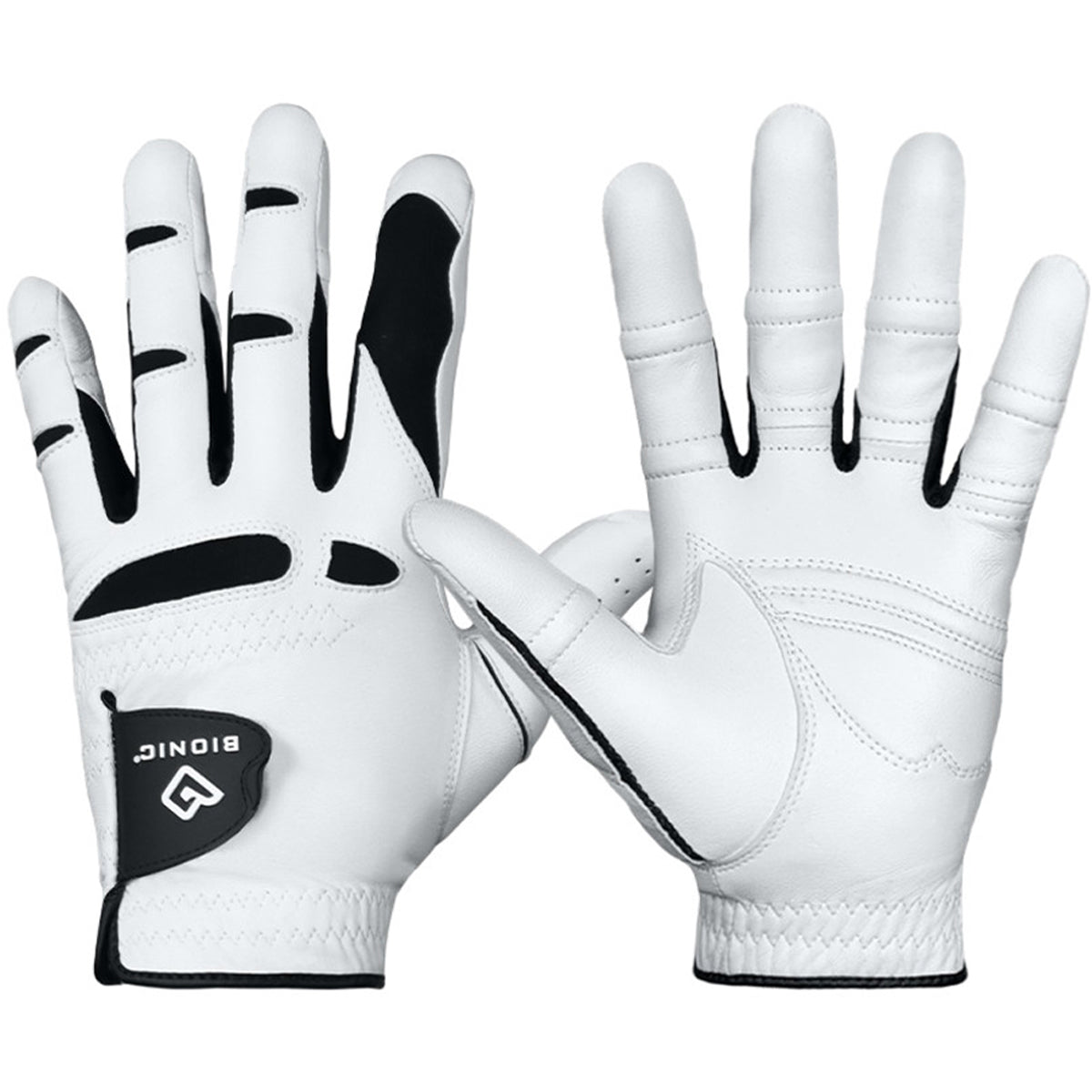Bionic Men's Right Hand Stable Grip 2.0 Dual Expansion Zone Golf Glove - White Bionic