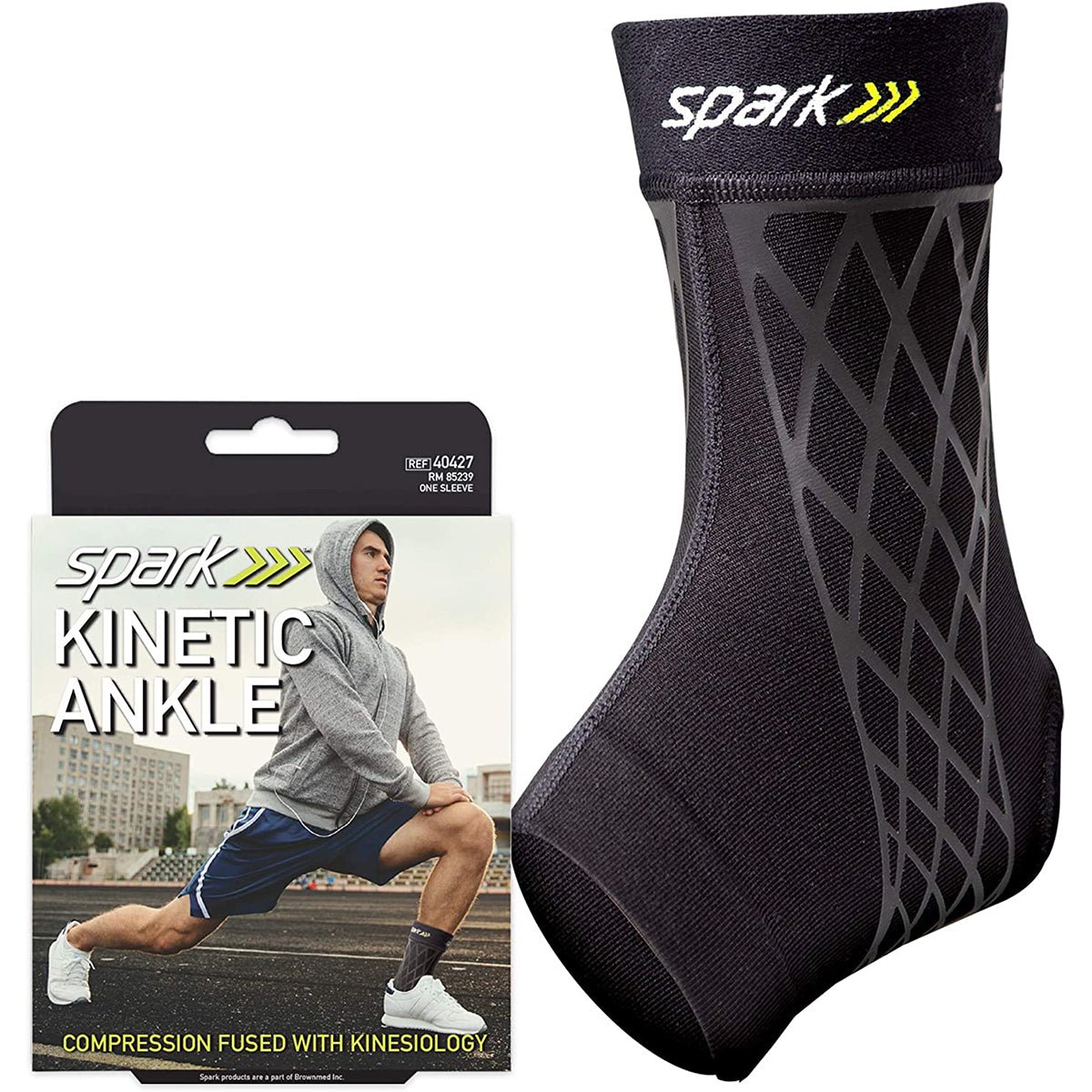 Spark Kinetic Ankle Sleeve - Compression Support with Embedded Kinesiology Tape - Forza Sports