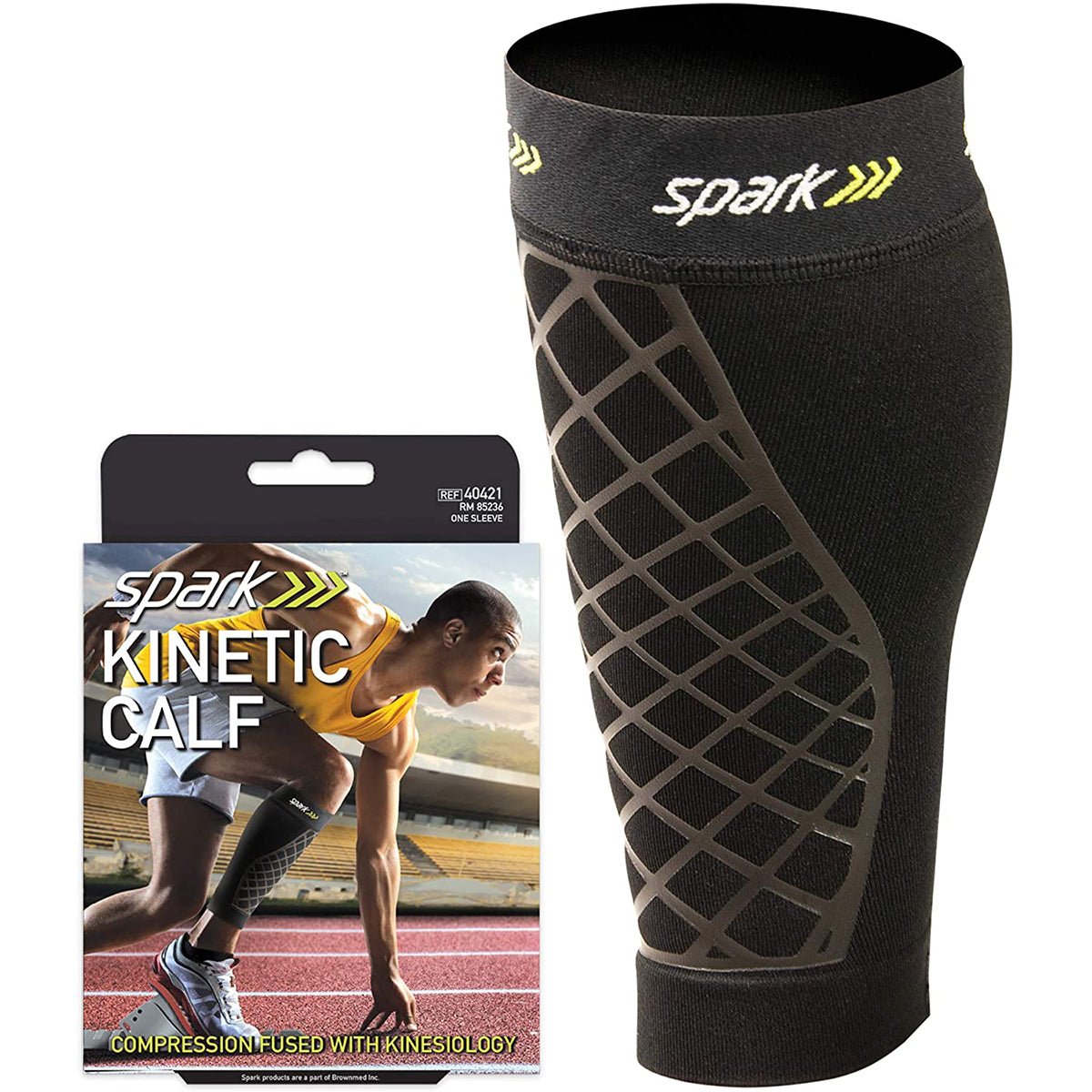 Spark Kinetic Calf Sleeve - Compression Support with Embedded Kinesiology Tape - Forza Sports