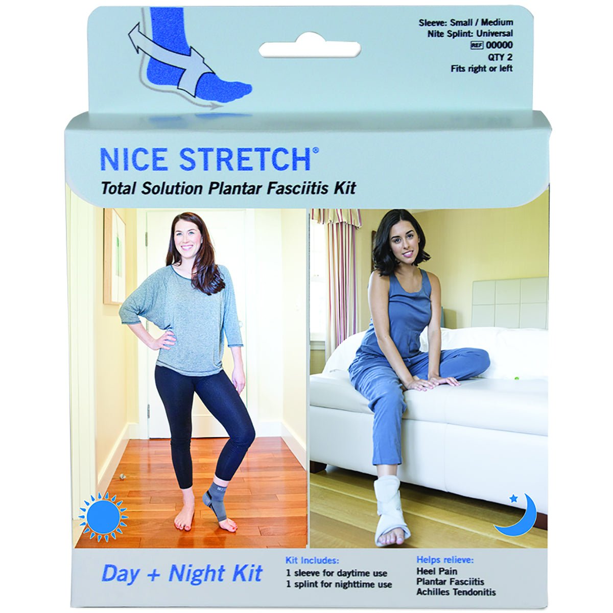 Nice Stretch Total Solution Plantar Fasciitis Relief Kit, Provides 24 - hr Support - Forza Sports