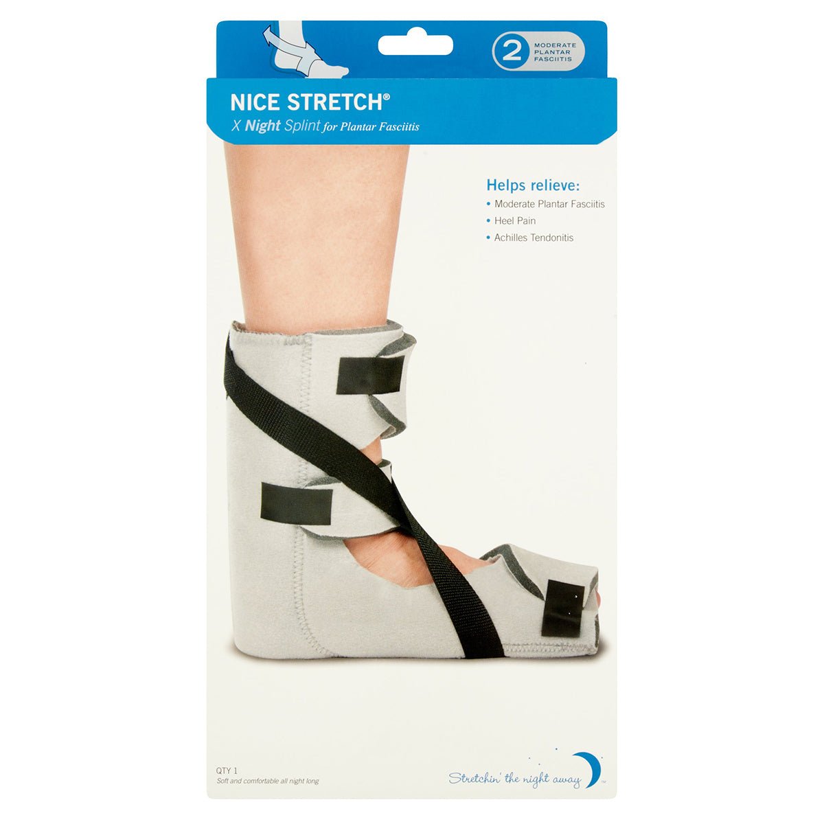 Nice Stretch X Patented Plantar Fasciitis Collapsible Night Splint - Low profile - Forza Sports