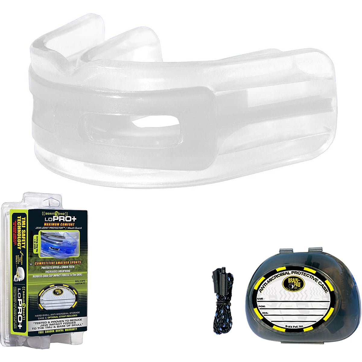 Brain Pad Double Guard Strapless Mouthguard - Clear - Forza Sports