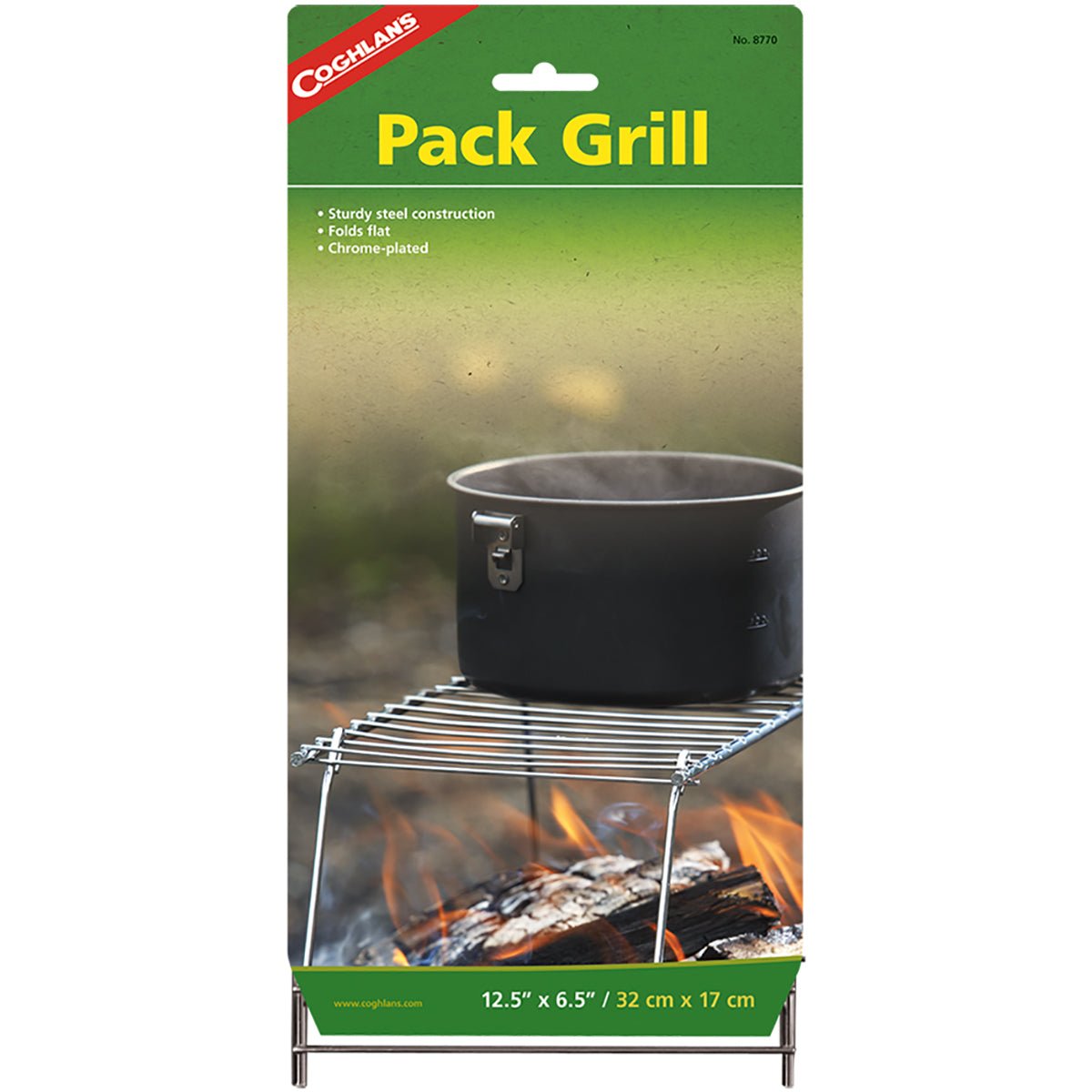 Coghlan's Pack Grill, Folds Flat, Chrome - plated, Camp Survival Kitchen Camping - Forza Sports