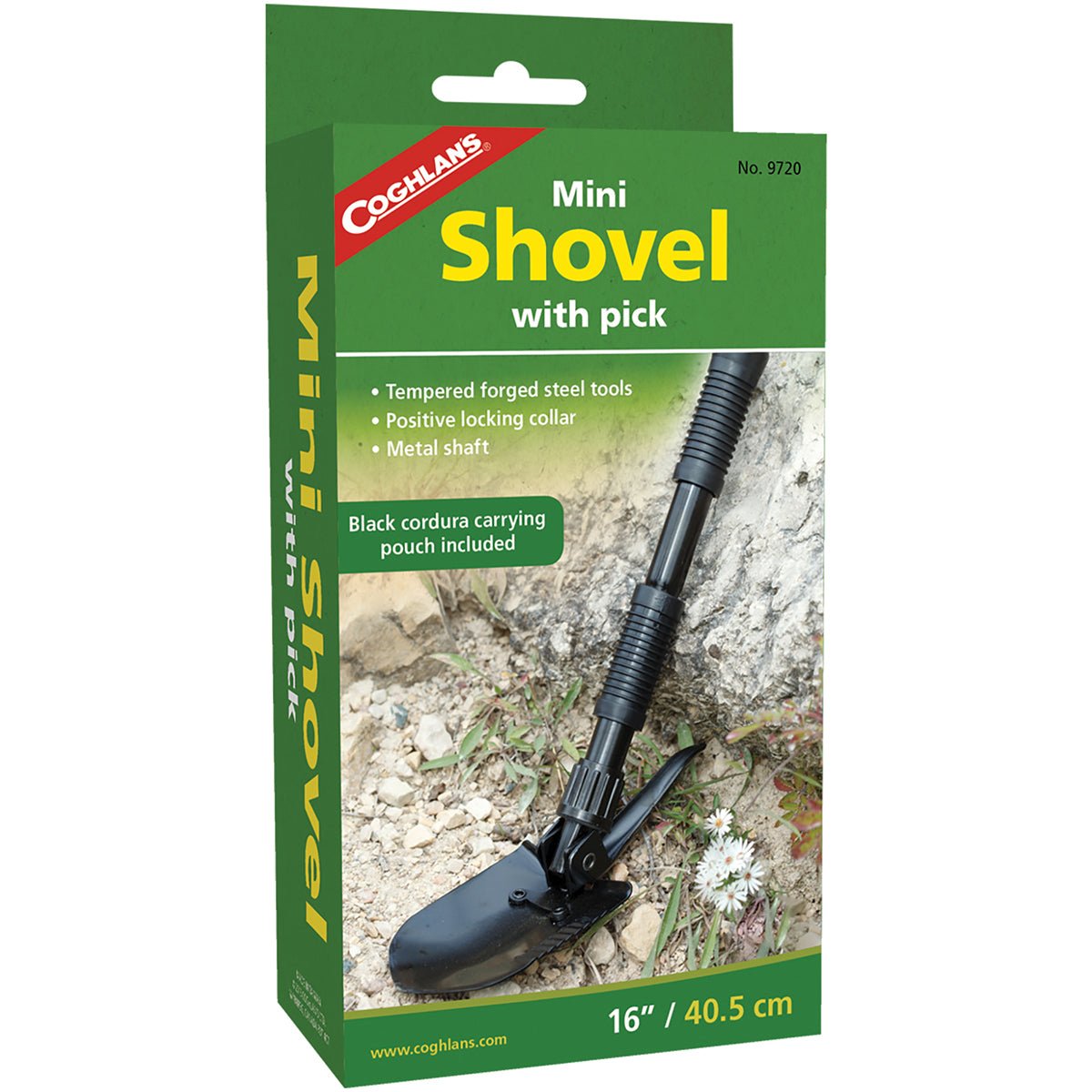 Coghlan's Mini Shovel with Pick, Tempered Steel, Metal Shaft, Carrying Pouch - Forza Sports
