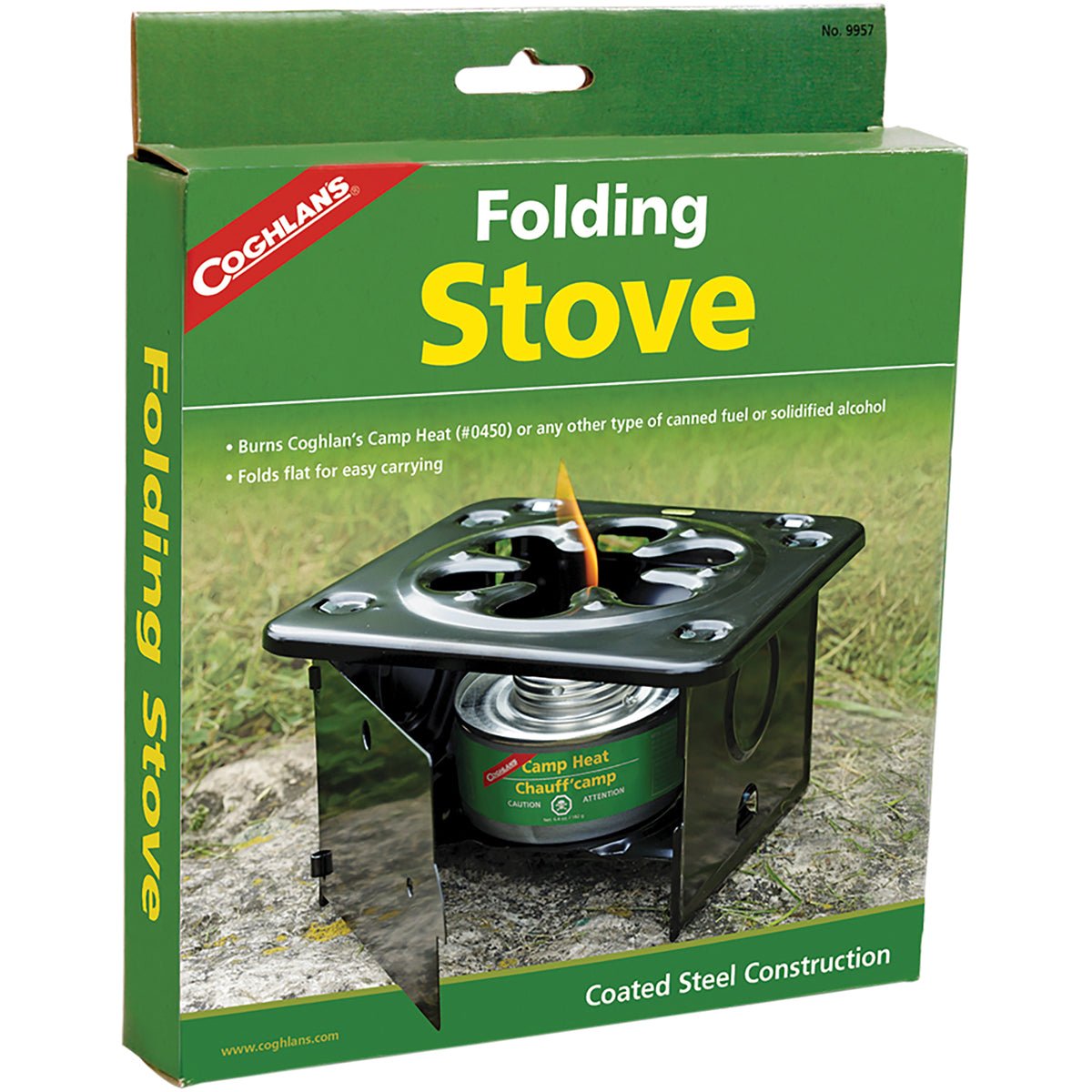 Coghlan's Folding Stove, Burns Camp Heat, Canned Fuel, or Solidified Alcohol - Forza Sports