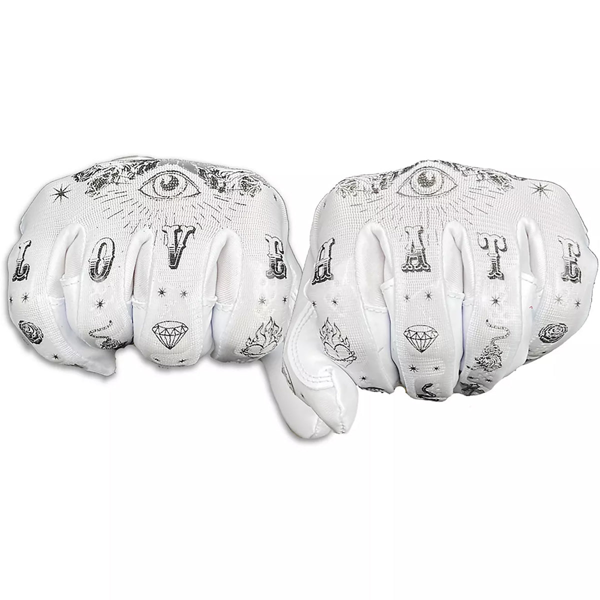 Battle Sports Speed Freak Cloaked Adult Football Receiver Gloves - White - Forza Sports