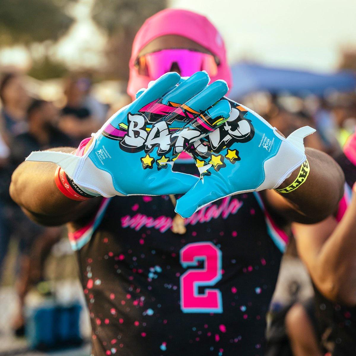 Battle Sports Graffiti23 Doom Youth Football Receiver Gloves