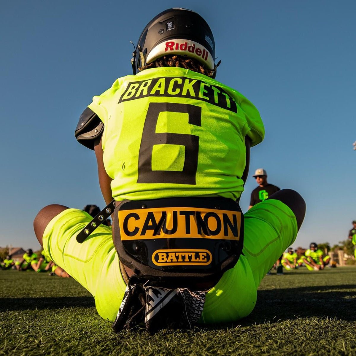 Battle Sports Caution Chrome Protective Football Back Plate - Forza Sports