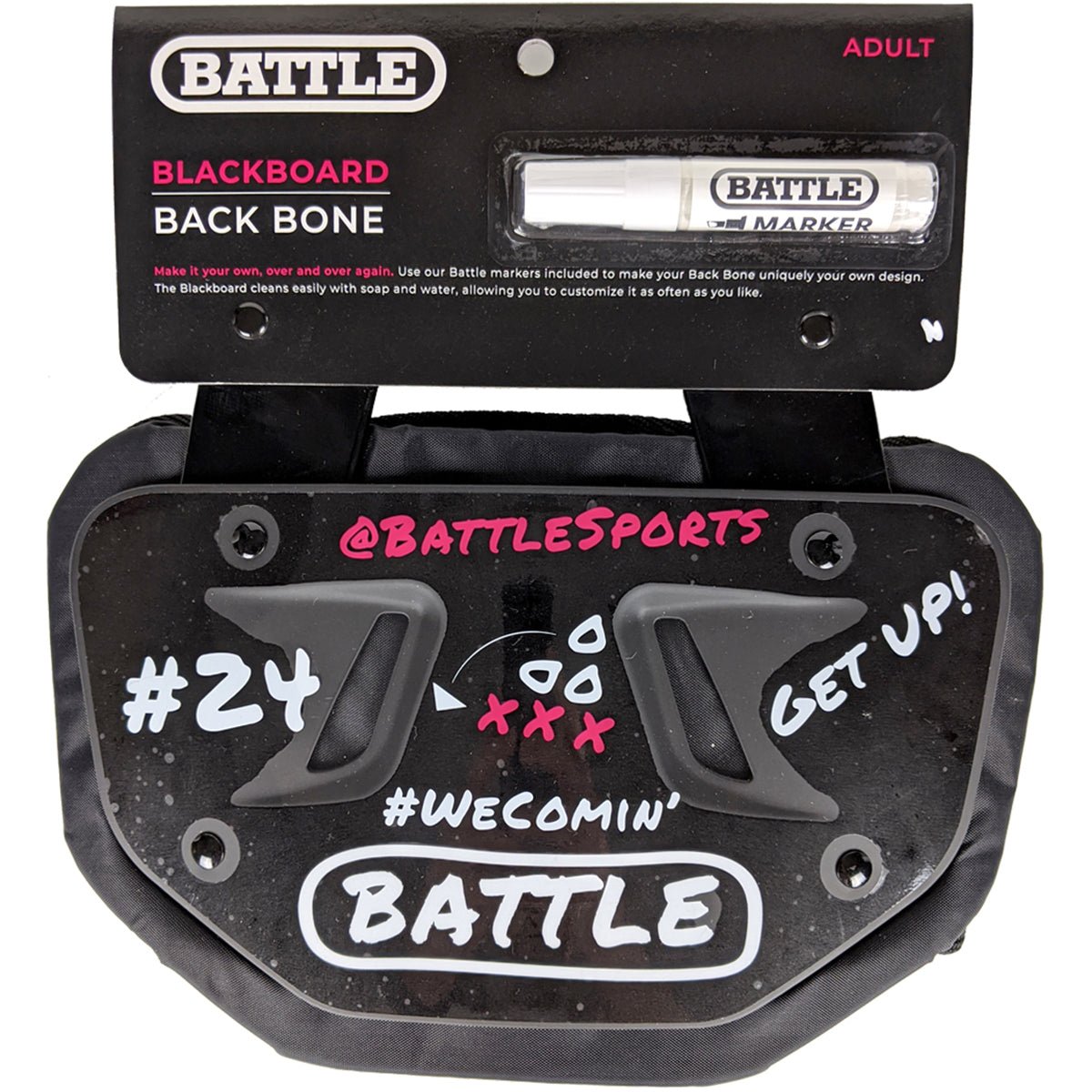 Battle Sports Blackboard Protective Football Back Plate - Black - Forza Sports