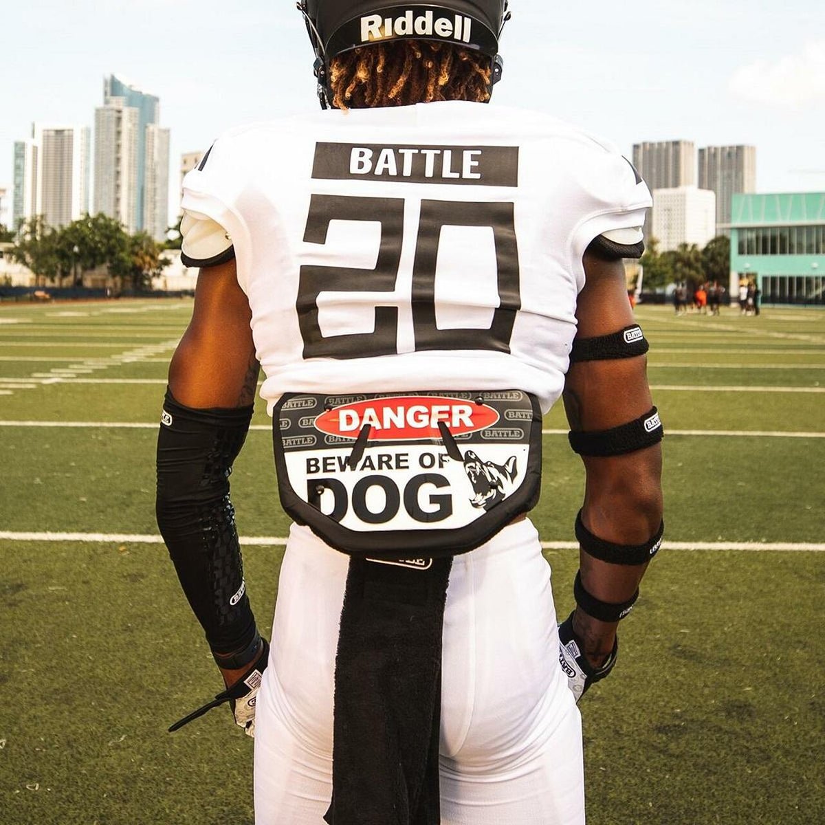 Battle Sports Beware of Dog Chrome Football Back Plate - Forza Sports