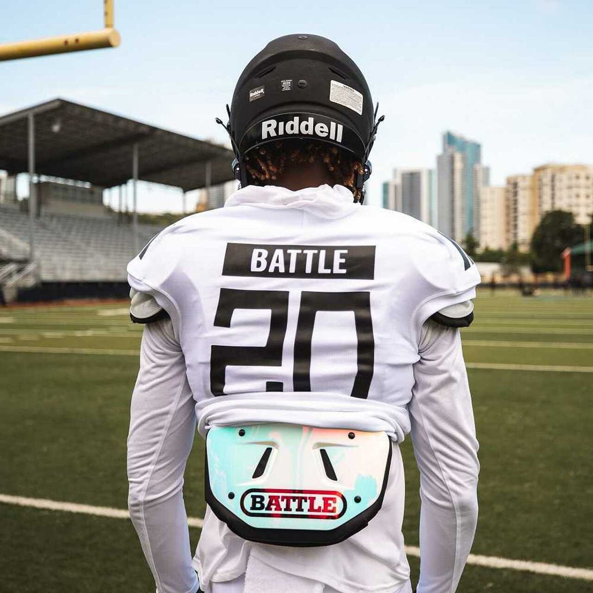 Battle Sports Iridescent Chrome Football Back Plate - Forza Sports