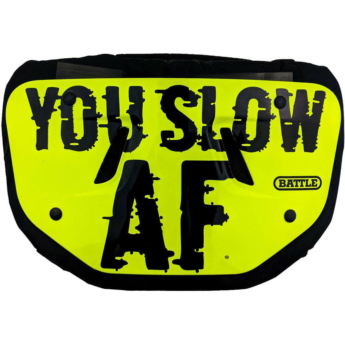 Battle Sports Slow AF Chrome Football Back Plate - Neon Green - Forza Sports