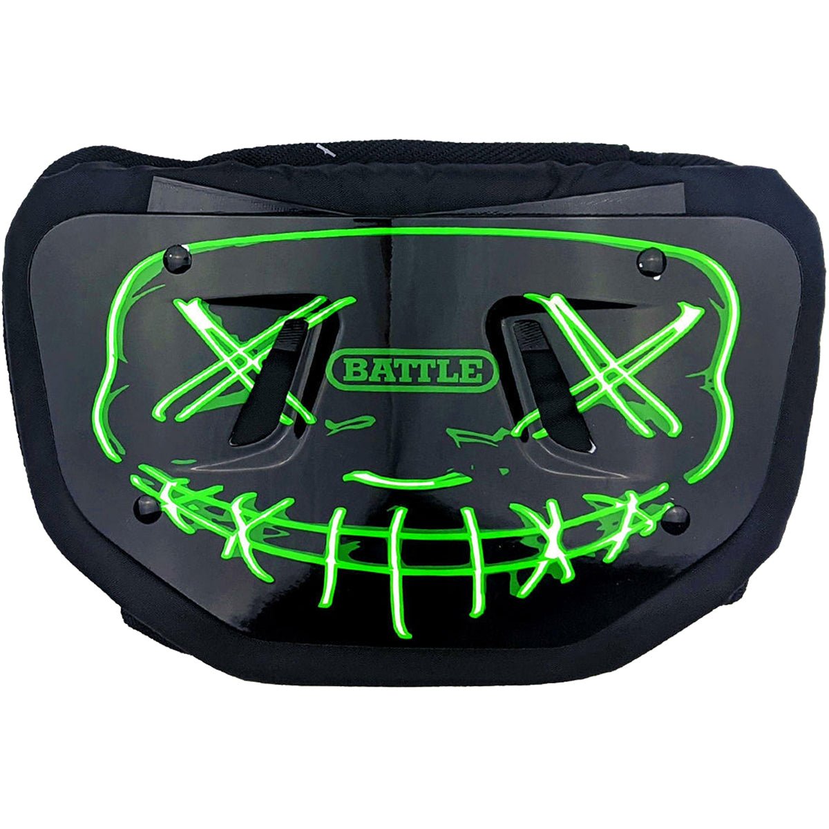 Battle Sports Adult Nightmare 2.0 Chrome Football Back Plate - Neon Green - Forza Sports