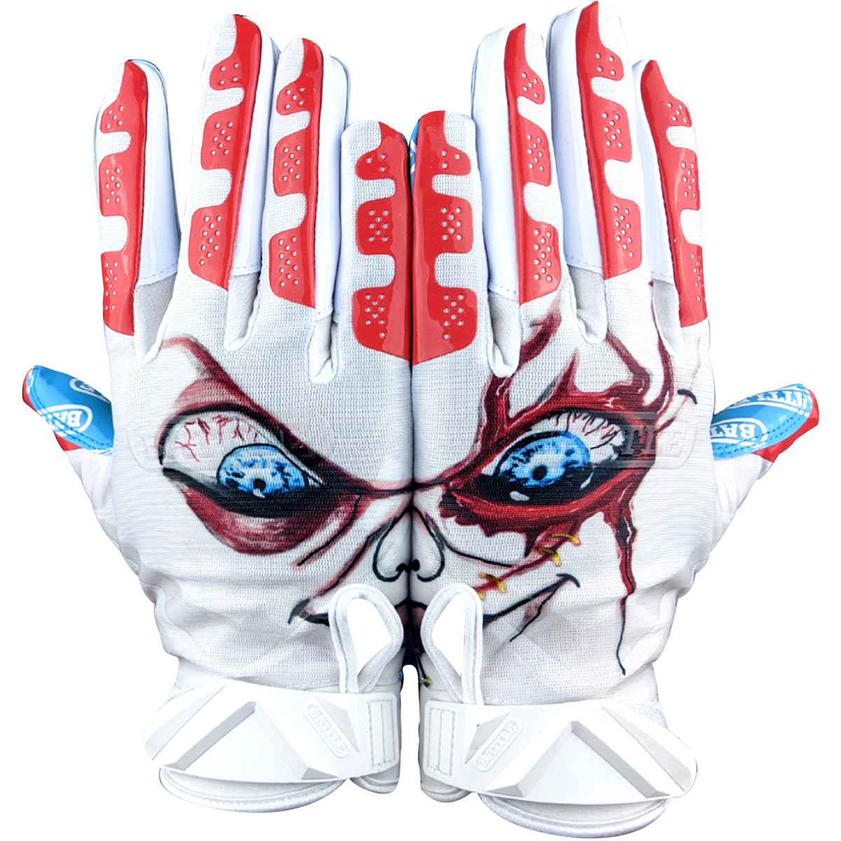 Battle Sports Adult Lil Evil Football Receiver Gloves - Red/White/Blue Battle Sports