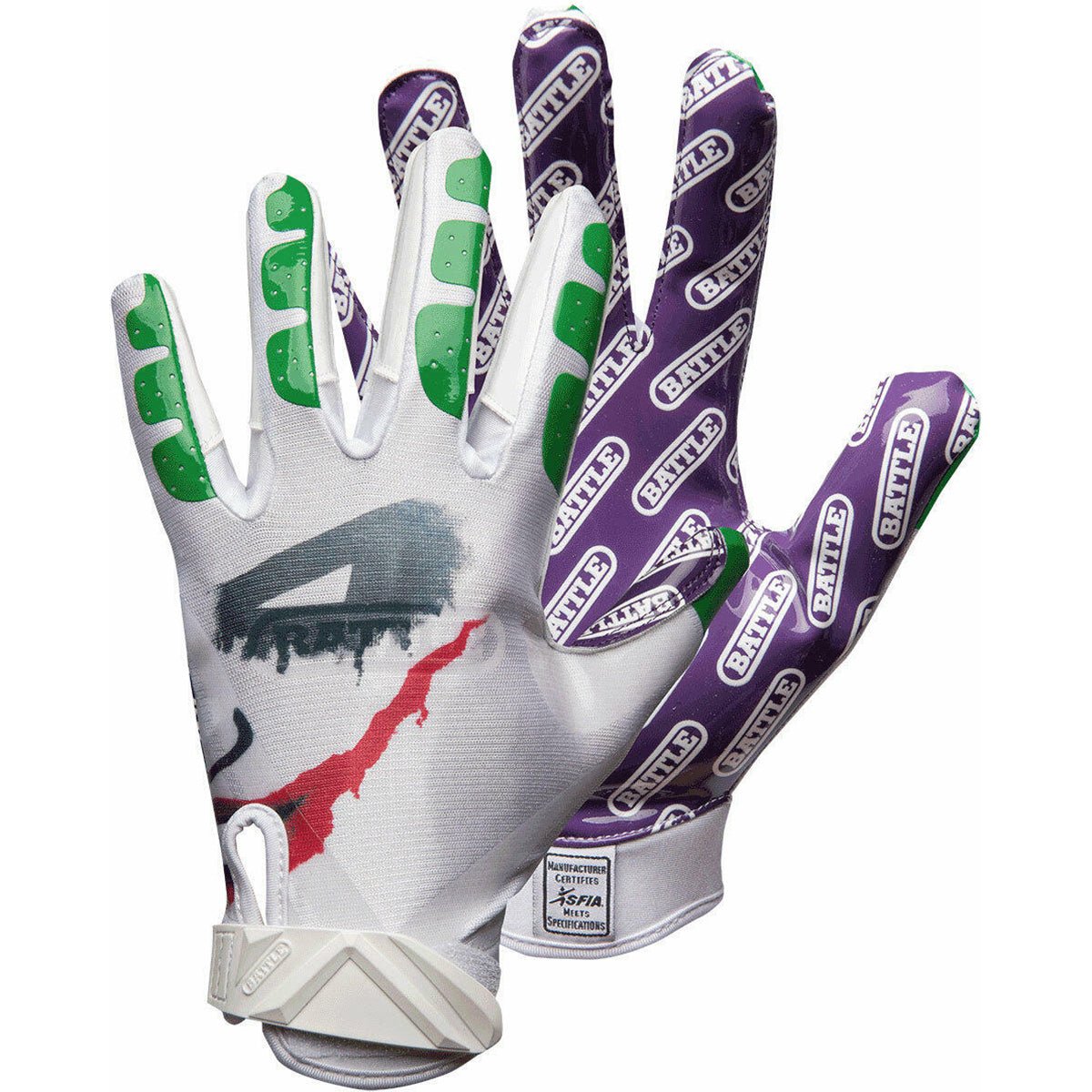 Battle Sports Villain Cloaked Ultra - Stick Football Gloves - White - Forza Sports