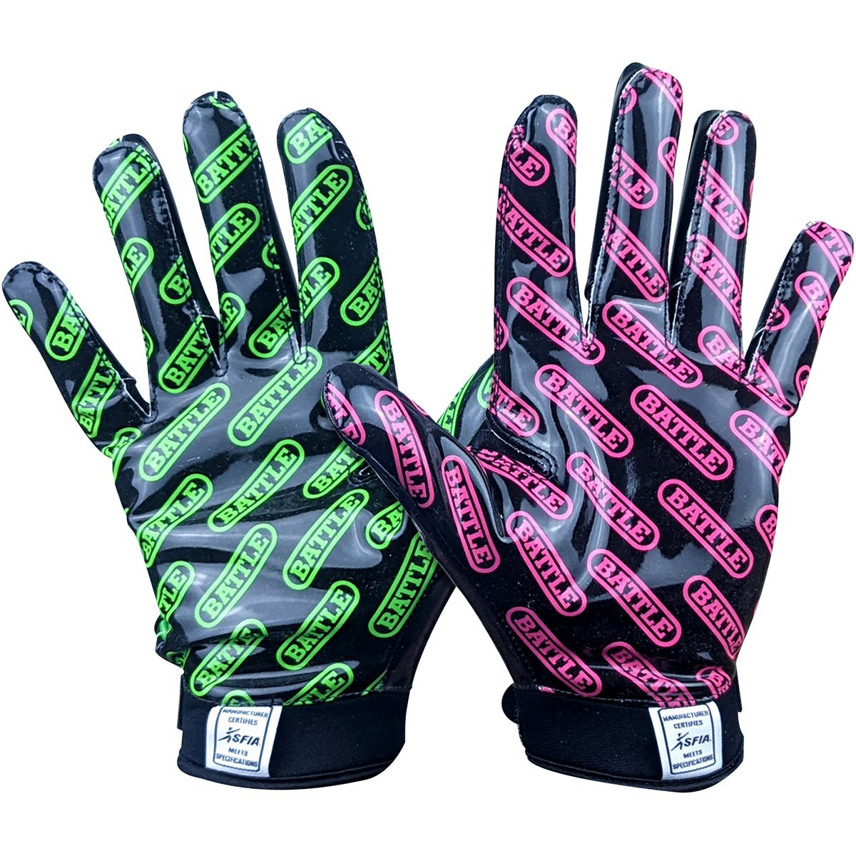 Battle Sports Youth Nightmare 2.0 Cloaked Football Gloves - Black - Forza Sports
