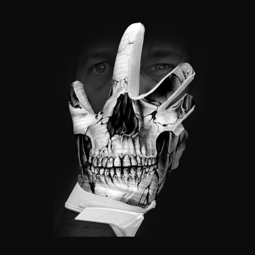 Battle Sports Skull Face Cloaked Adult Football Receiver Gloves - Black/White - Forza Sports