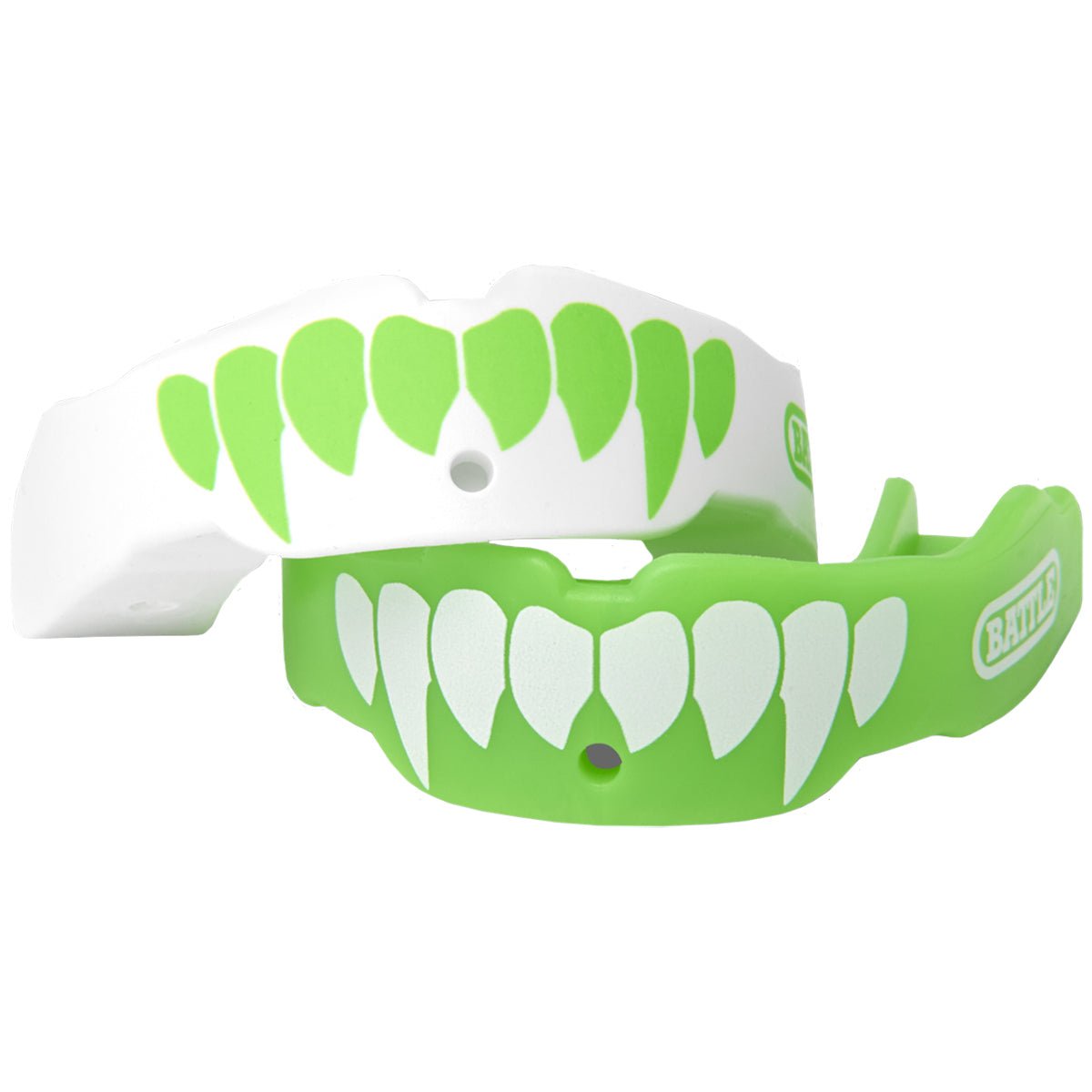 Battle Sports Adult Fang Mouthguard - Neon Green/White