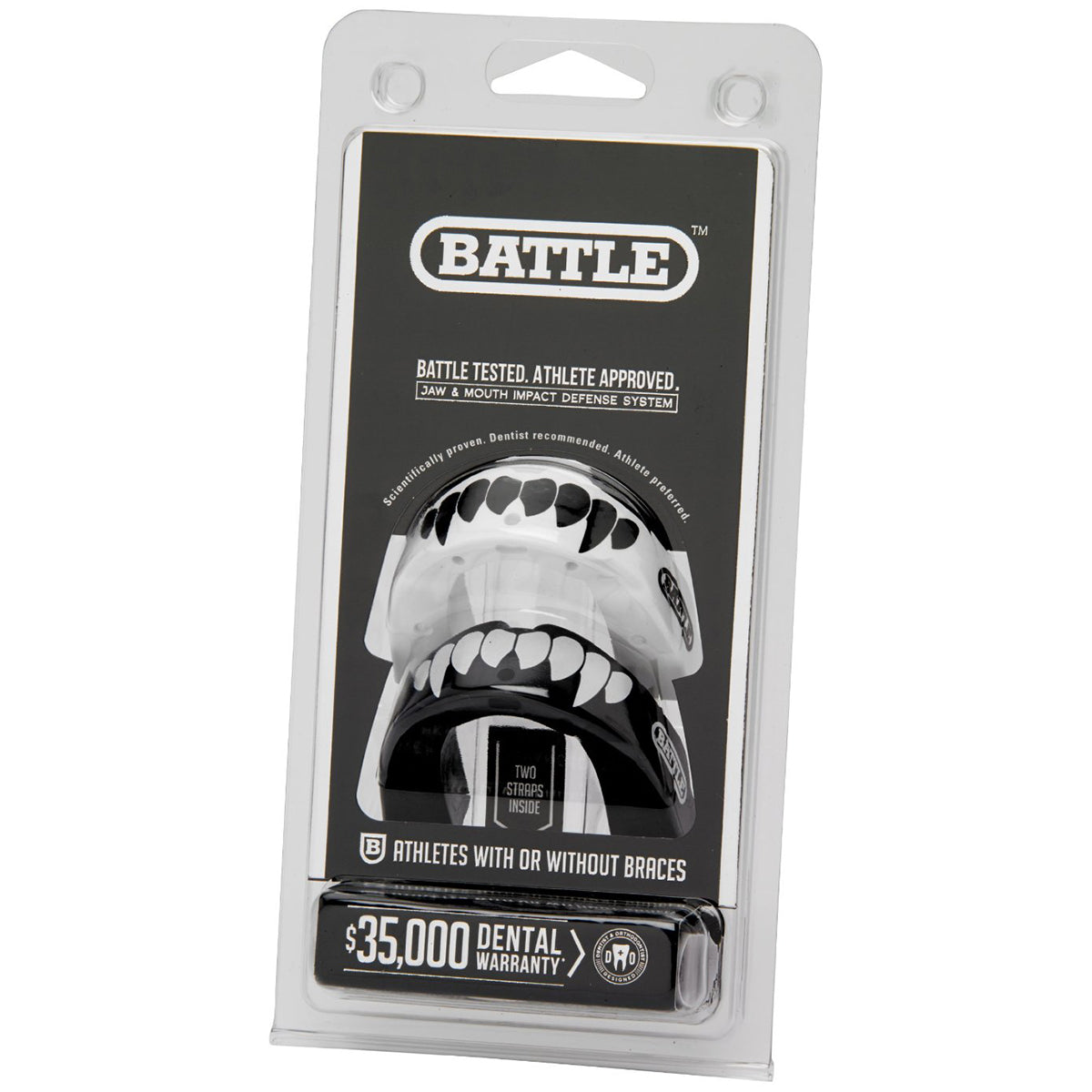 Packaged dental guard with Battle branding on a white background