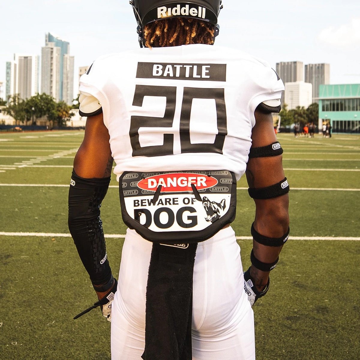Battle Sports Beware of Dog Chrome Football Back Plate - Forza Sports