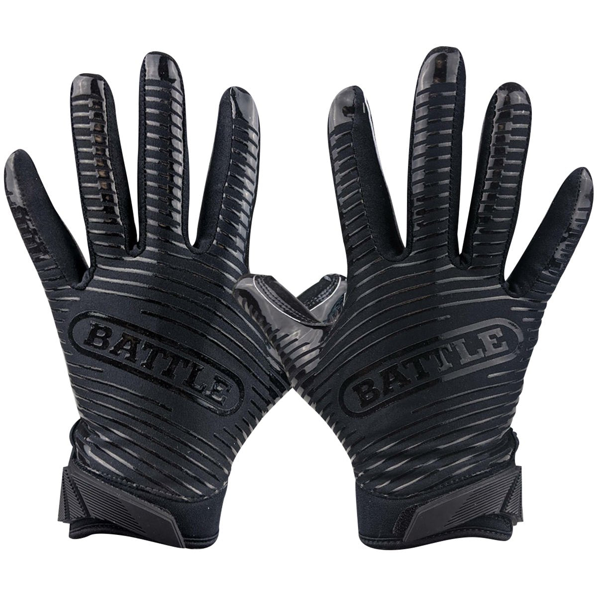 Battle Sports Doom 1.0 Youth Football Receiver Gloves - Black