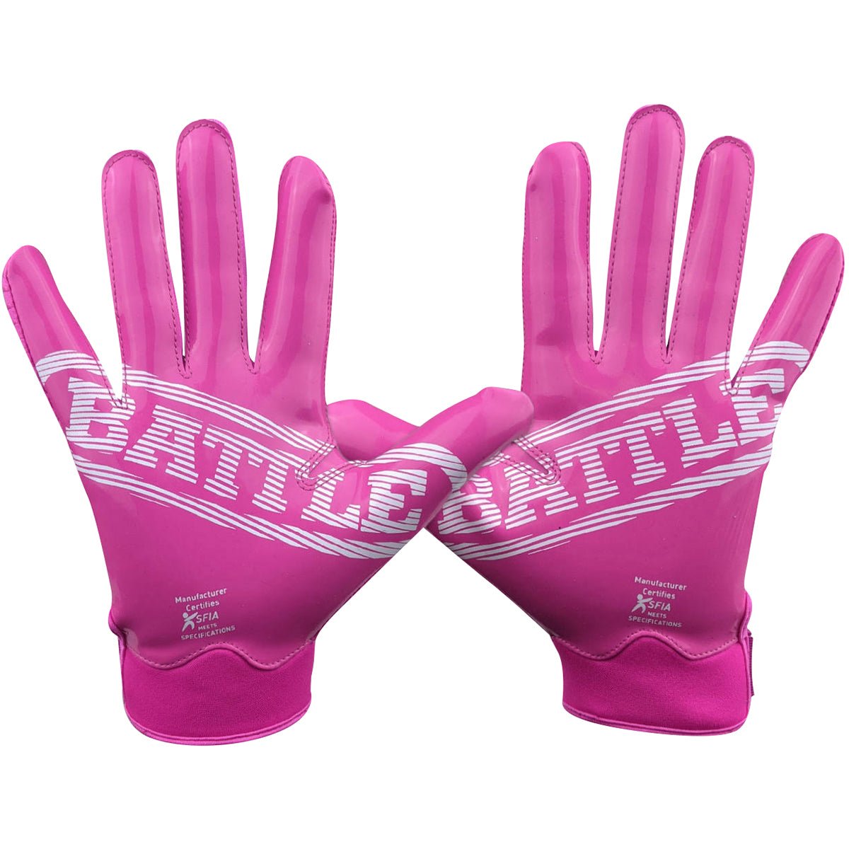 Battle Sports Doom 1.0 Youth Football Receiver Gloves - Pink