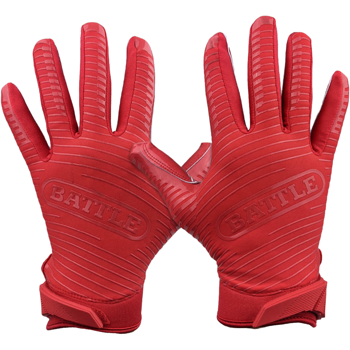 Battle Sports Doom 1.0 Youth Football Receiver Gloves - Red Battle Sports