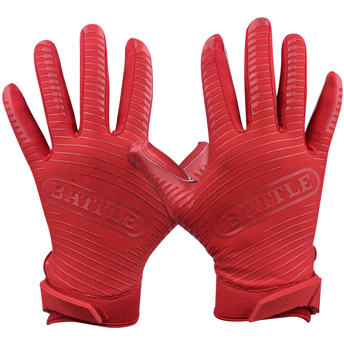 Battle Sports Doom 1.0 Youth Football Receiver Gloves - Red Battle Sports
