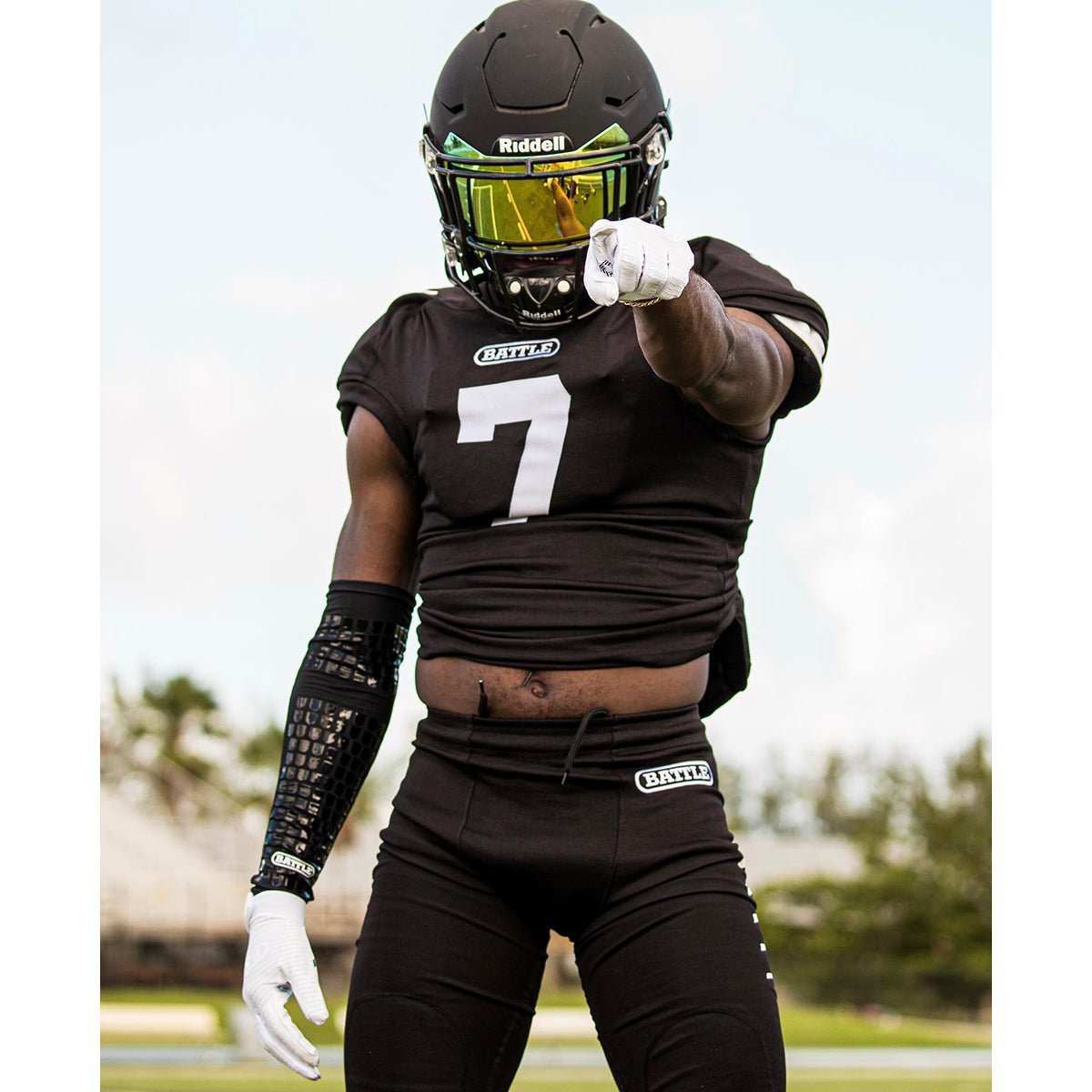 Battle Sports Doom 1.0 Youth Football Receiver Gloves - White - Forza Sports