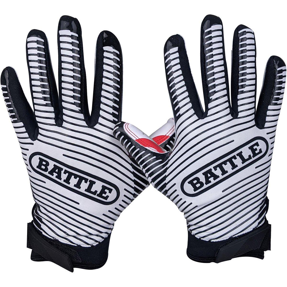 Battle Sports Adult Beware Of Dog Doom 1.0 Football Receiver Gloves - Red - Forza Sports