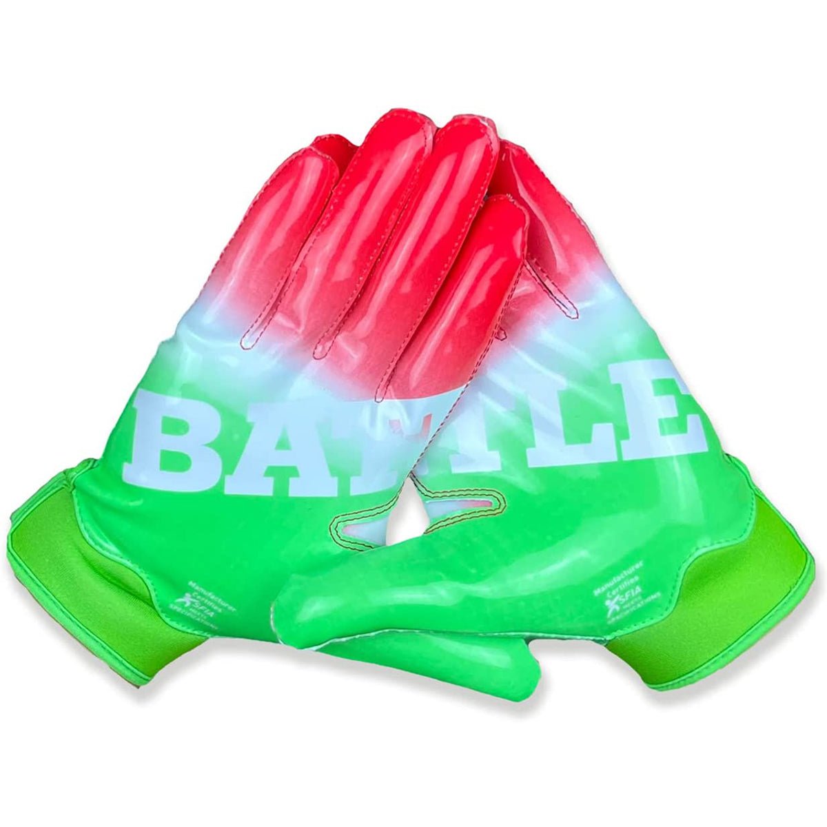Battle Sports Adult Gradient Doom 1.0 Football Gloves - Watermelon