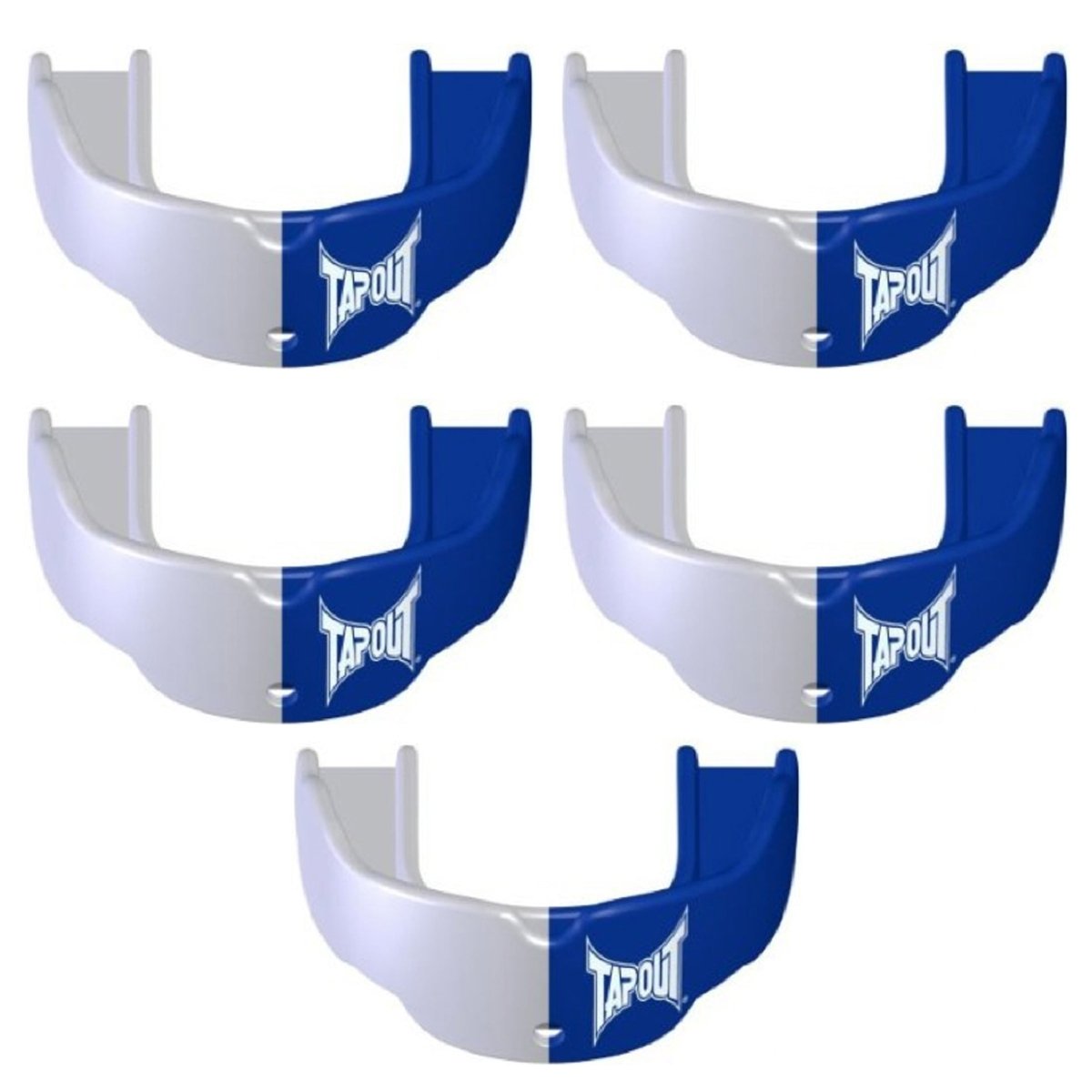 Tapout Youth Protective Sports Mouthguard with Strap 5 - Pack - Blue/White - Forza Sports