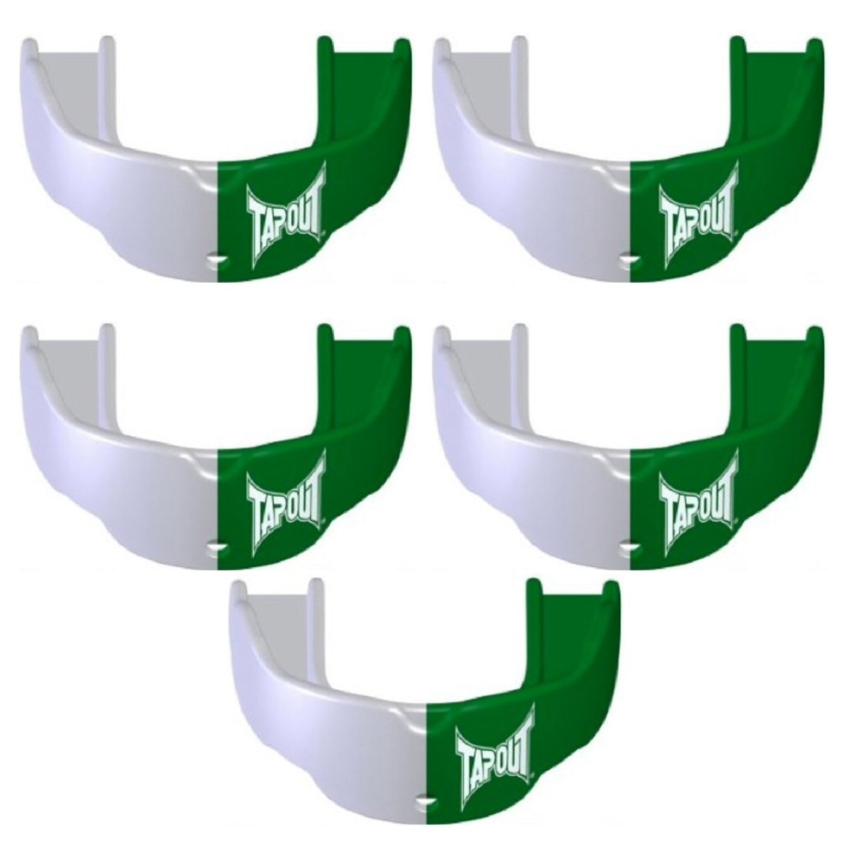 Tapout Youth Protective Sports Mouthguard with Strap 5 - Pack - Green/White - Forza Sports