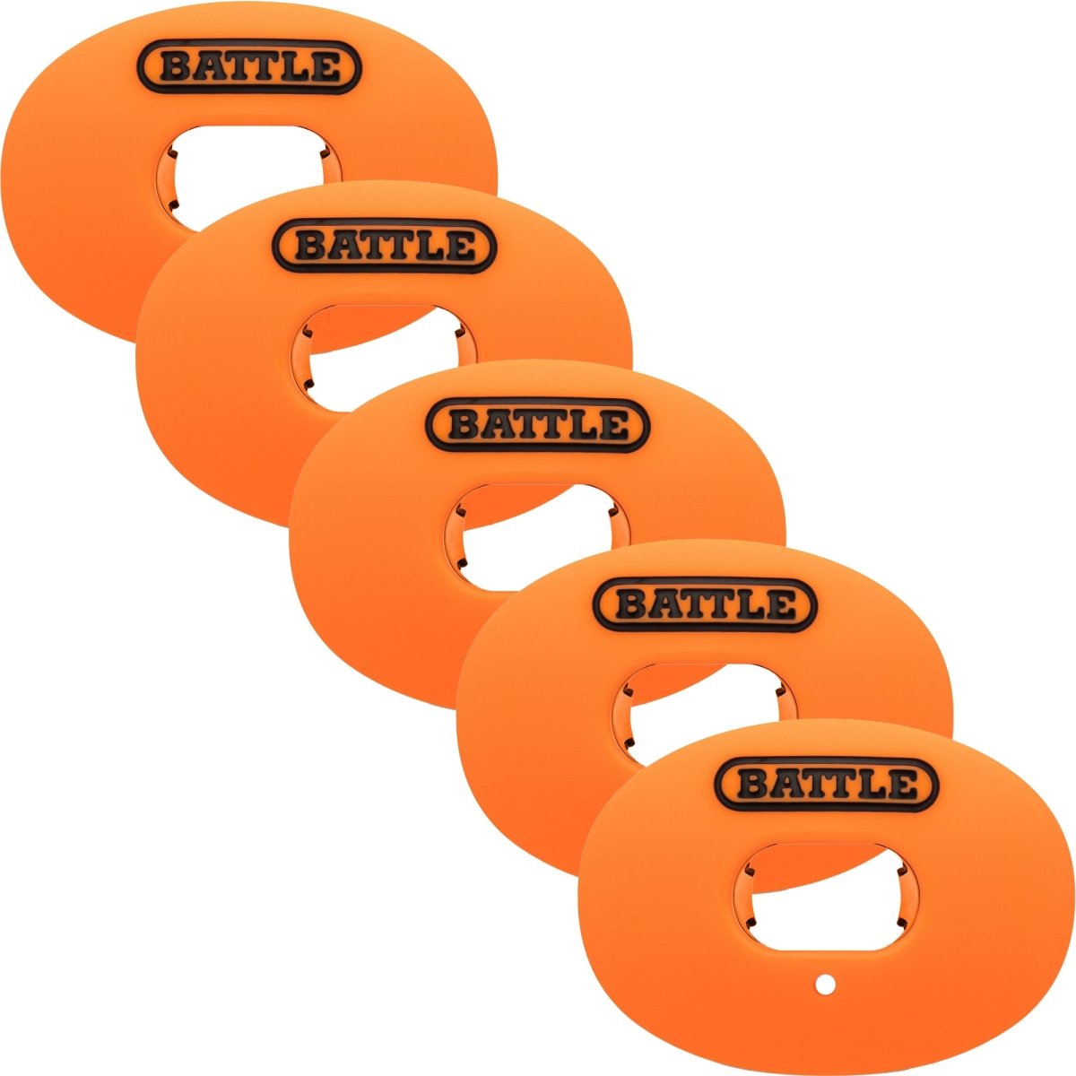 Battle Sports Oxygen Lip Protector Mouthguard with Thick Strap 5 - Pack - Orange - Forza Sports