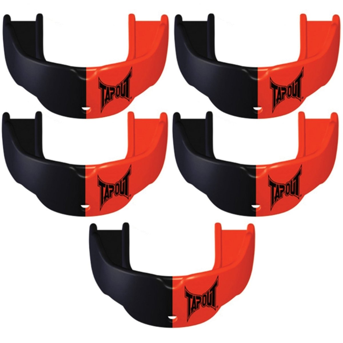 Tapout Adult Protective Sports Mouthguard with Strap 5 - Pack - Orange/Black - Forza Sports