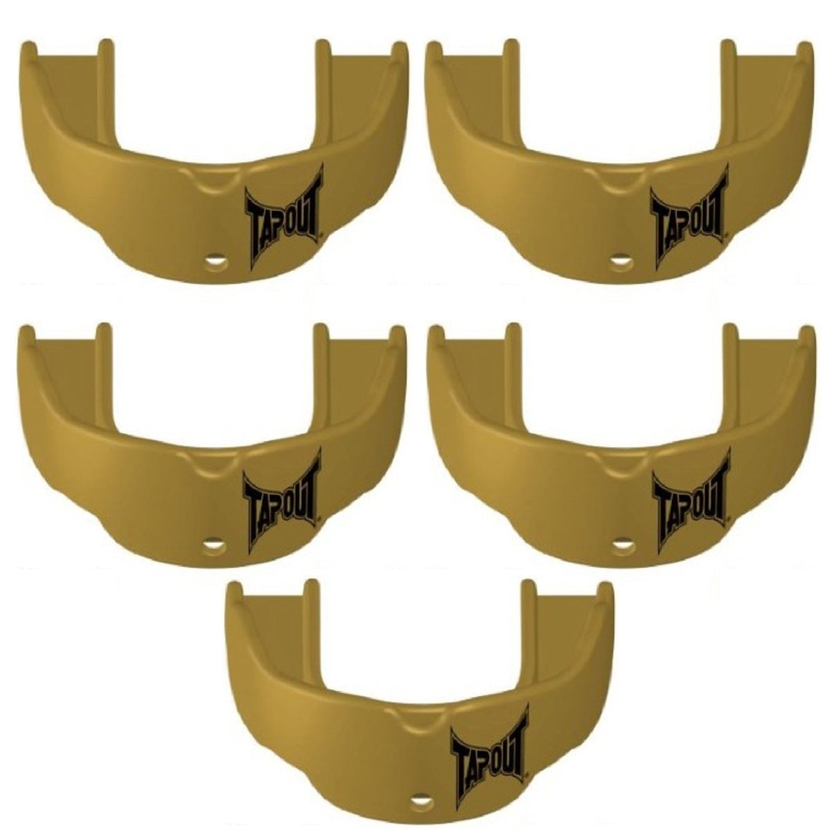 Tapout Youth Protective Sports Mouthguard with Strap 5 - Pack - Gold - Forza Sports